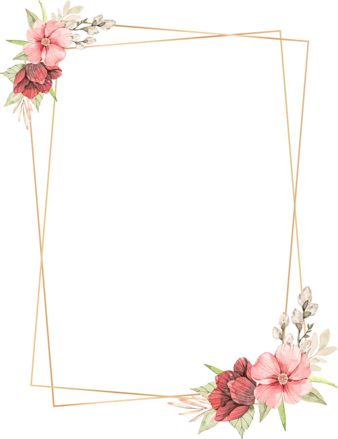 Rectangular Golden Floral Frame